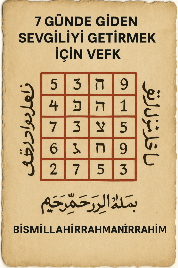7 Günde Giden Sevgiliyi Getirmek için Vefk