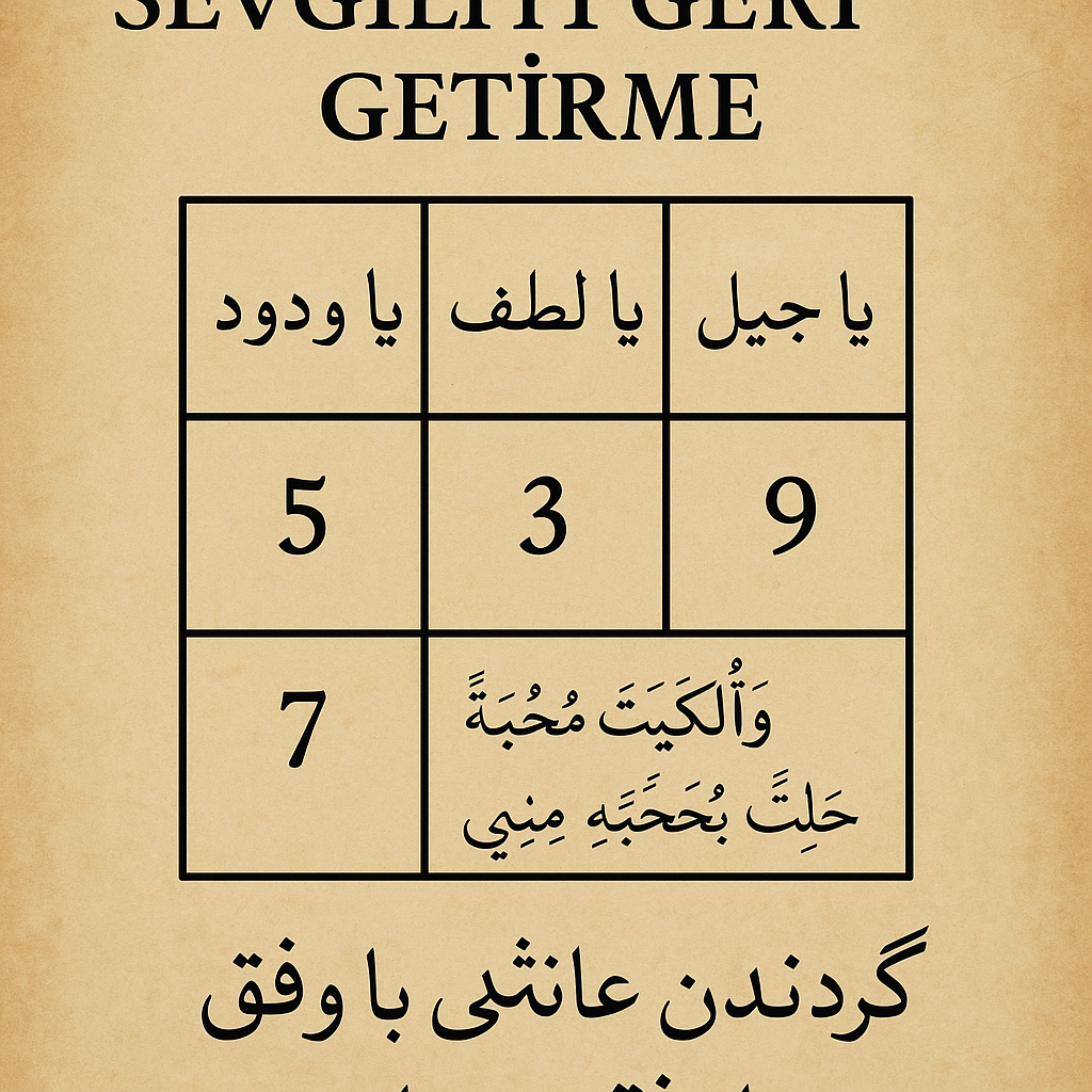 Rahmani Vefk ile Sevgiliyi Geri Getirme