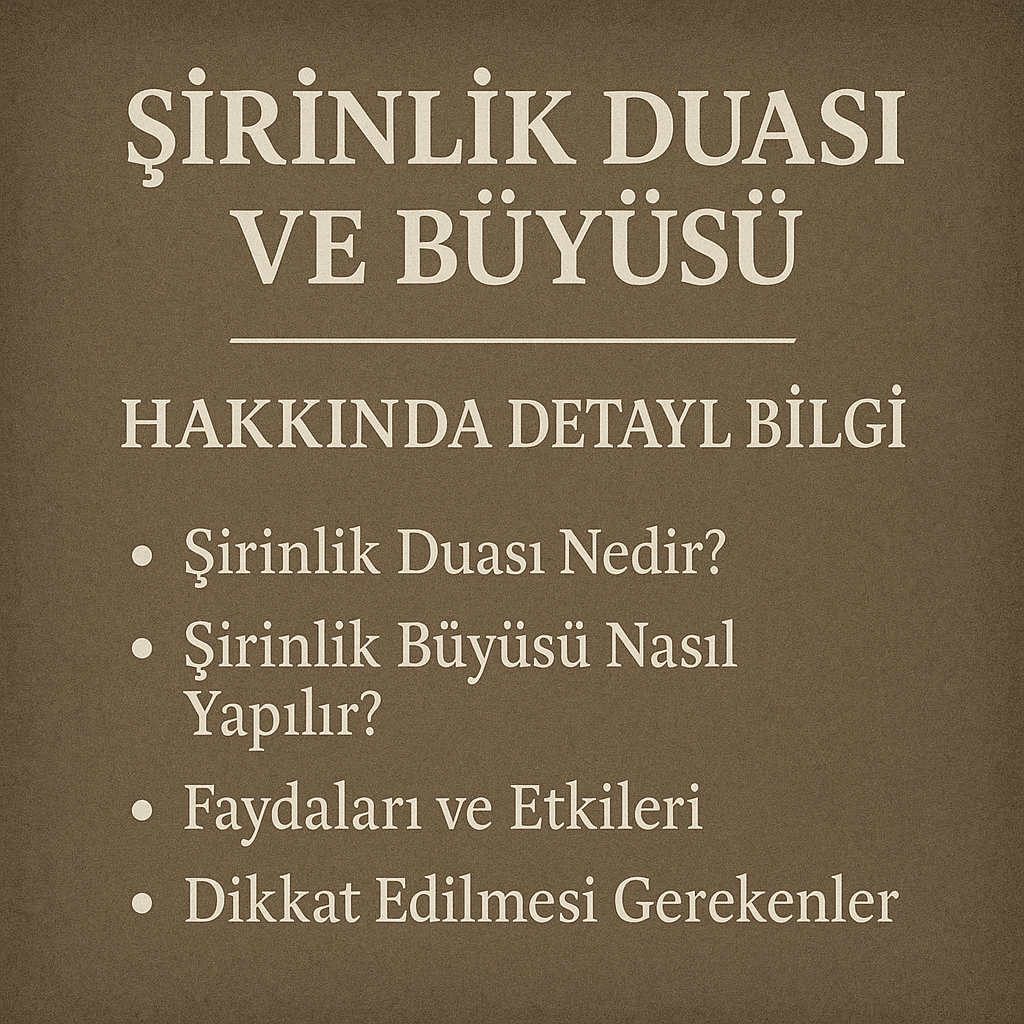 Şirinlik Duası ve Büyüsü